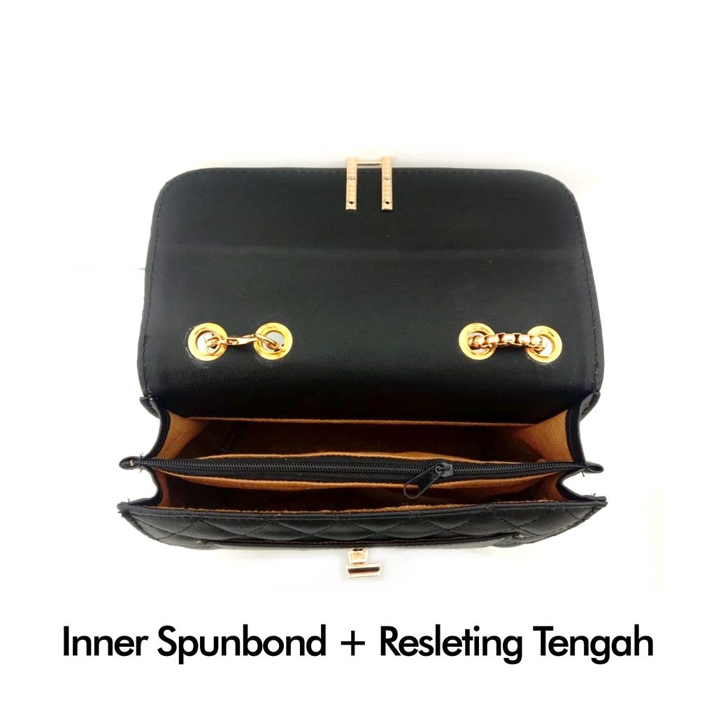 Shoulder bag cewek tali rantai tas selempang wanita hand bag remaja polos kulit sintetis sling bag cewe