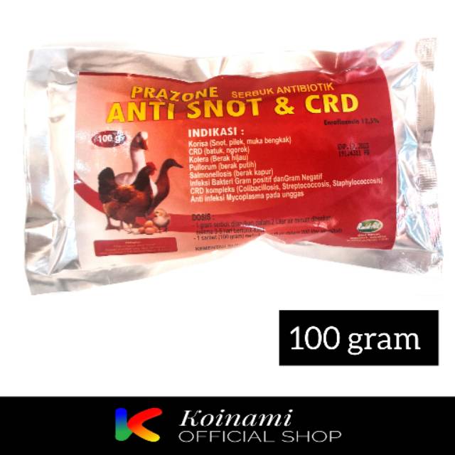 ANTI SNOT  &amp; CRD 100 GRAM UNTUK UNGGAS AYAM BEBEK PUYUH / raid