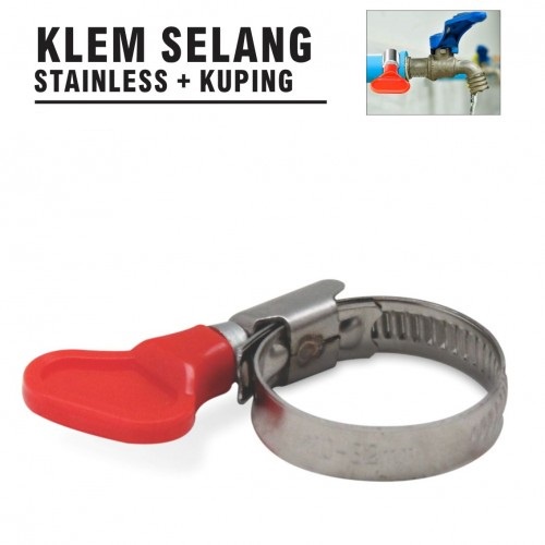 KLEM SELANG STAINLESS + KUPING 1 INCH