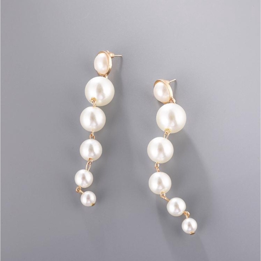 Anting Wanita B638 TASSEL BIG Mutiara Panjang Korea Fashion Vintage Earrings Women Earring Giwang Imitasi Aksesoris