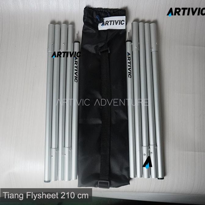 Sepasang Tiang Flysheet 210Cm Aluminium Alloy Pole Artivic Ultralight