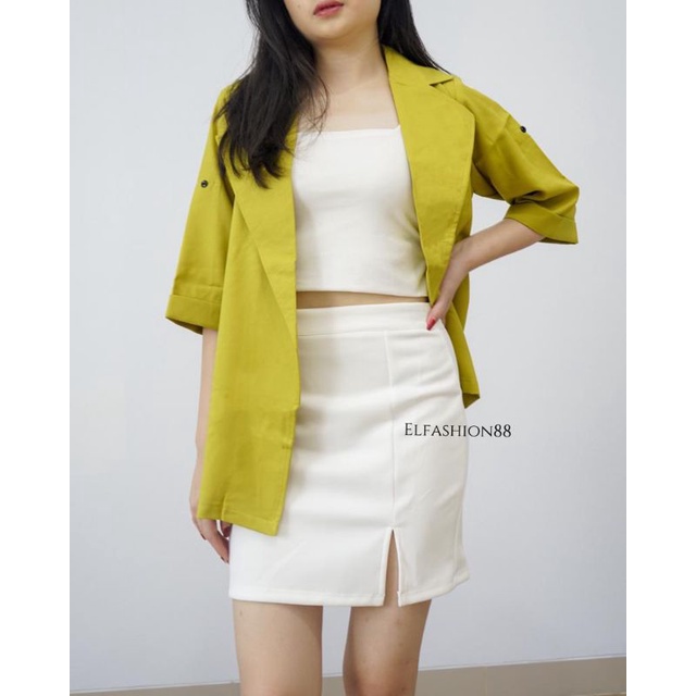 Elfashion • Rok Wanita Korean style | Mini Rok Wanita | Korean Mini Skirt | Rok Belah Samping