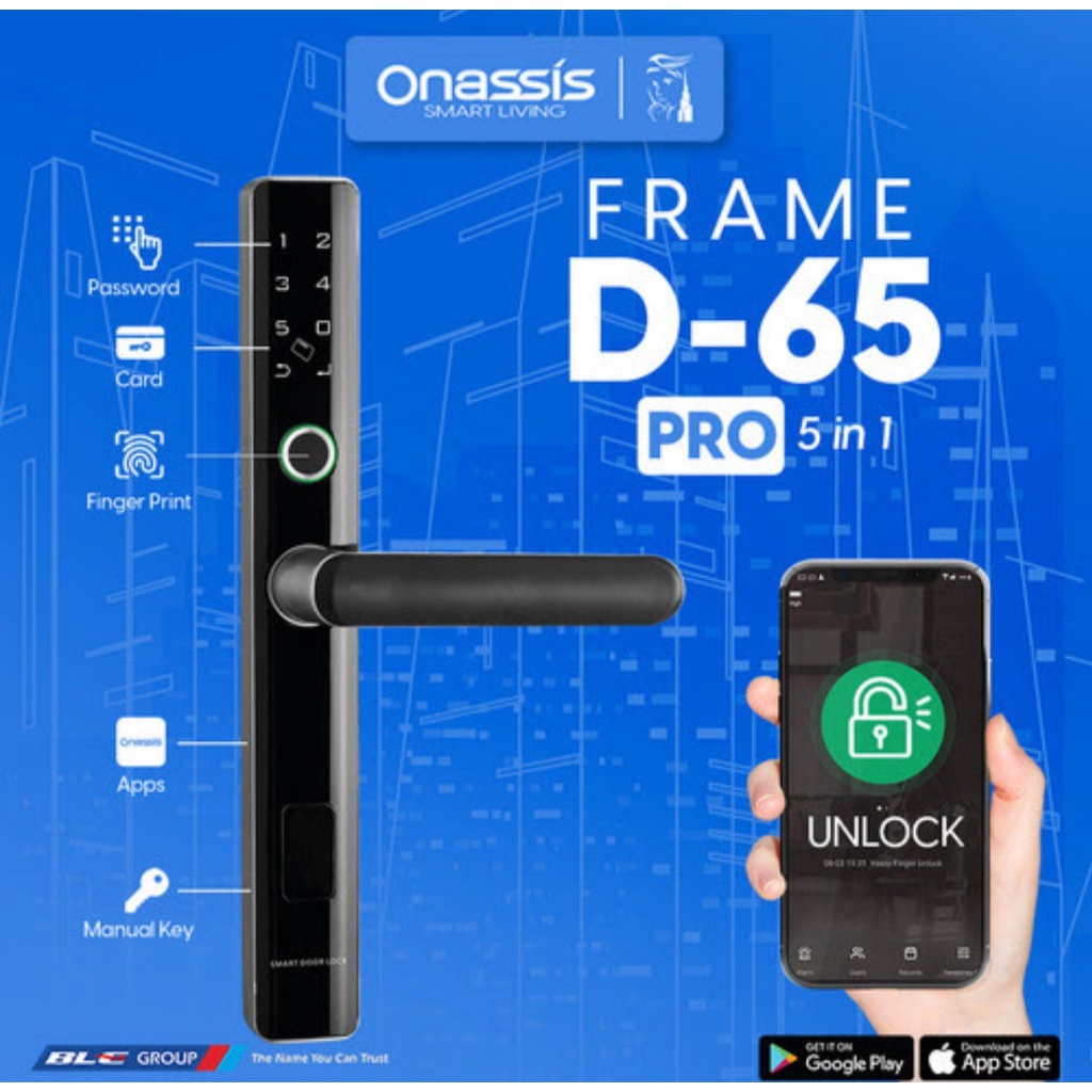 Onassis smart lock d65 pro aluminium door