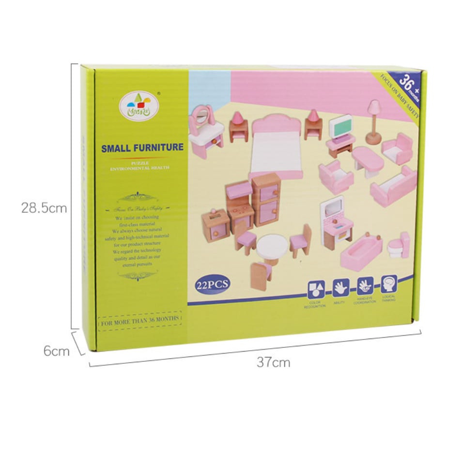 [BIG SALE] Small Furniture Wooden Kids Girls Toys Set Doll House Pretend Play Mainan Anak Cewek Rumah Boneka