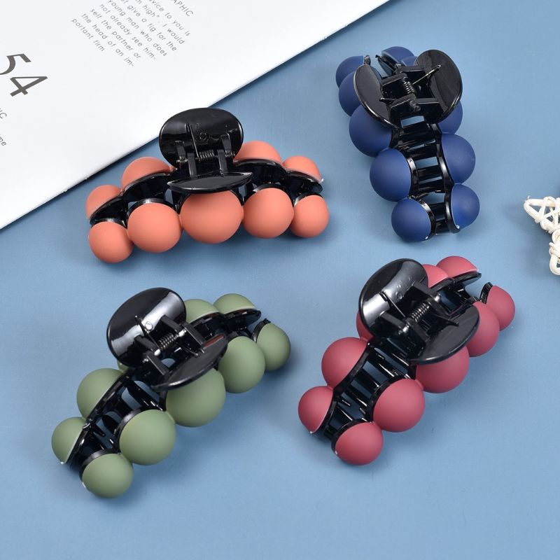 Jedai Doff 7cm Jepit Rambut Salon Korea Matte Model Mutiara Bulat Pearl Matte Hair Claw Clips