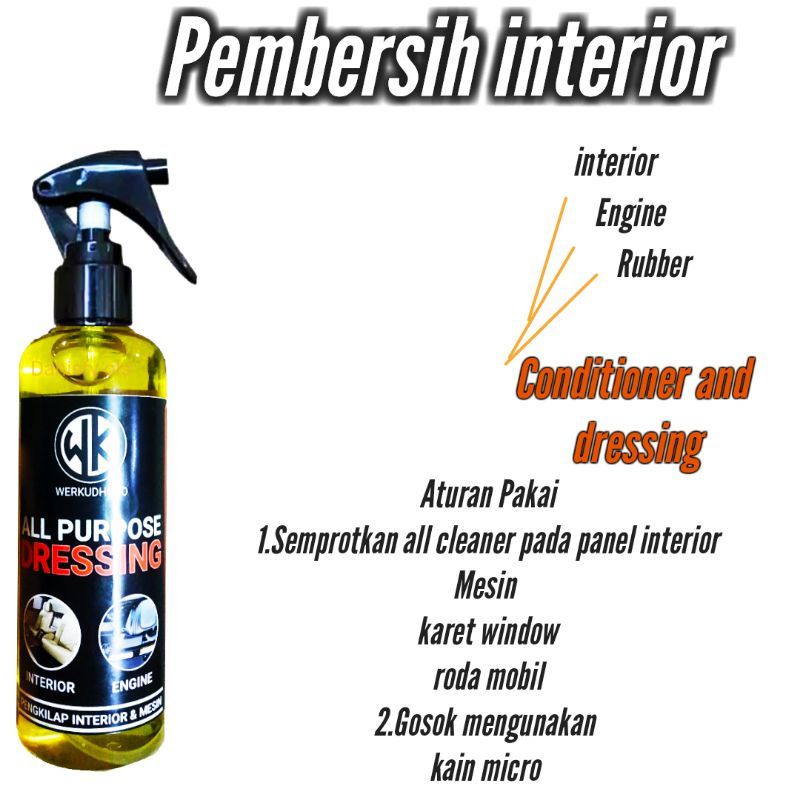pengkilap interior mobil/engine degreaser/dressing/pengkilap interior 250 mili