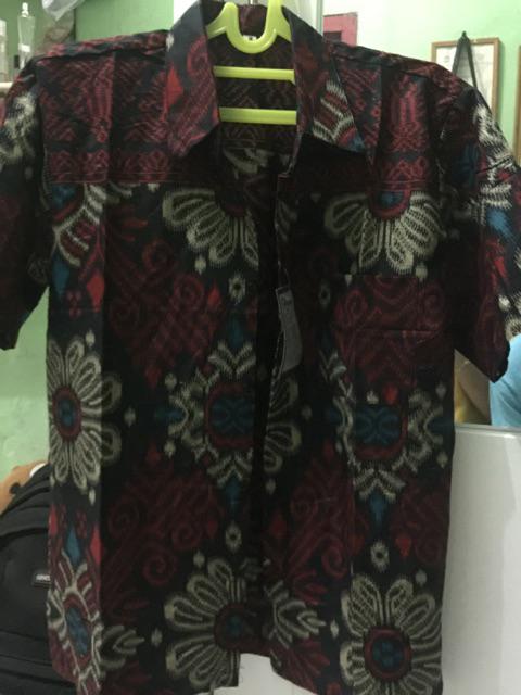 Risna Batik Hrb026 Kenongo Hem Kemeja Batik Pria Lengan Pendek  Katun Primis Halus M L Xlo