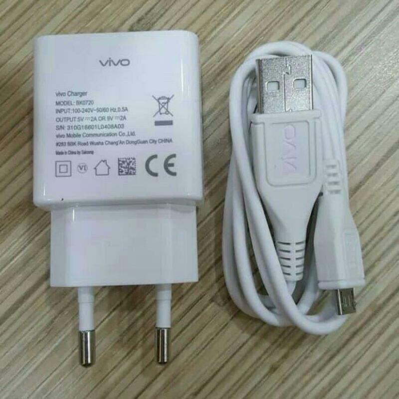 Charger vivo S1 2a 9v fast charging original 100 ori new kabel data micro usb v3 bk0720