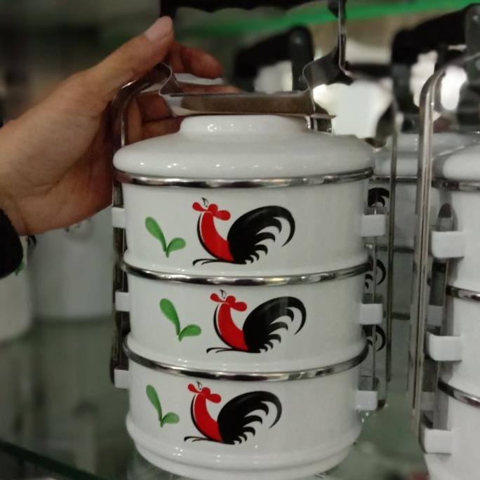 *****] rantang ayam jago susun 3 enamel