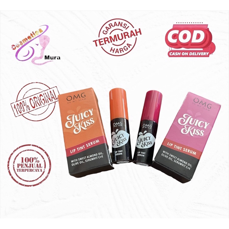 [liptint + serum] omg juicy kiss lip tint serum - liptin oh my glam serum