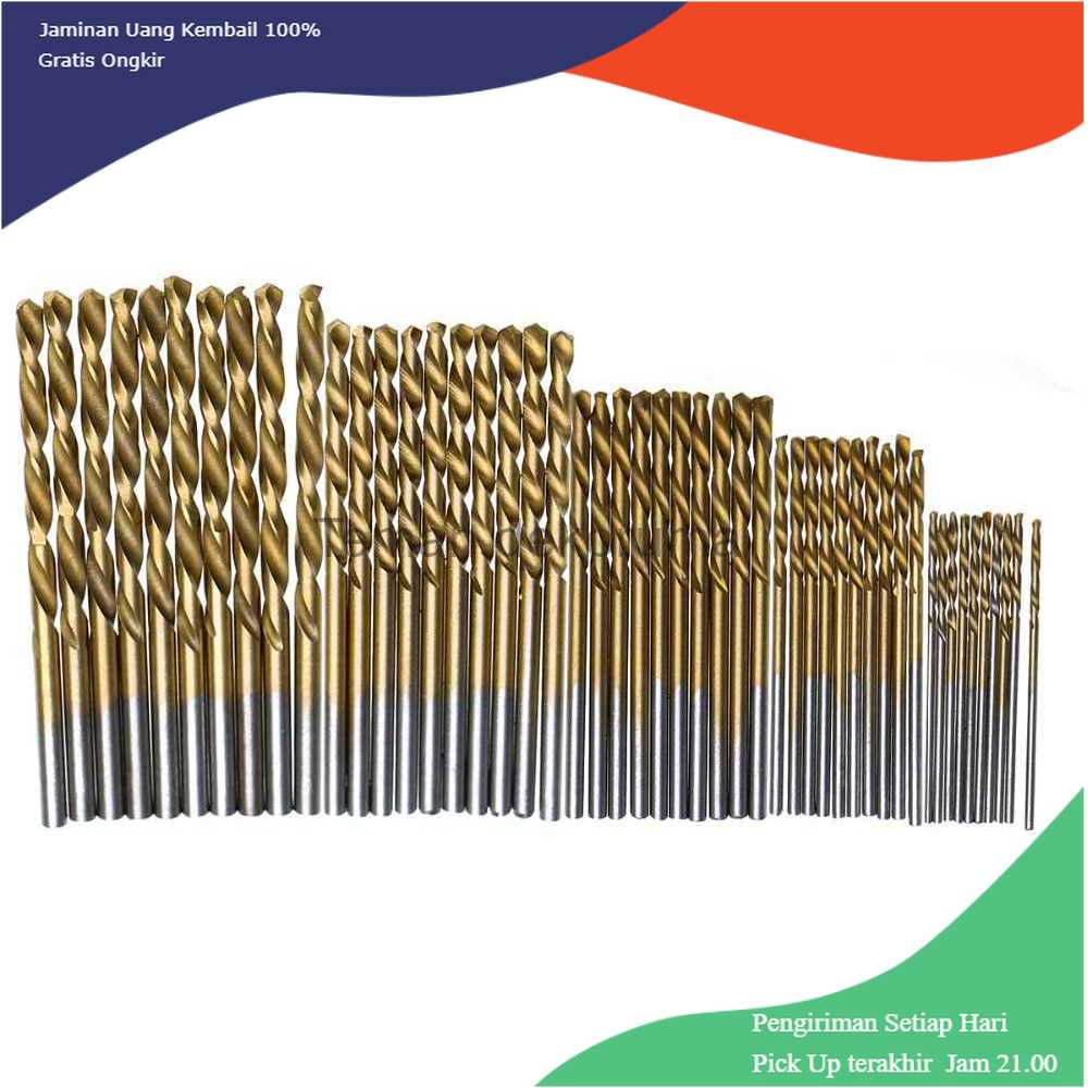 TD-DFA Taffware Mata Bor Power Drill Bits Titanium Coated 50 PCS - DW1361