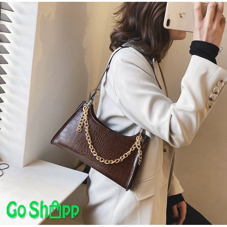 Tas Fashion Wanita Terbaru - Tas Shoulder Bag Wanita Import Terbaru - Tas Bahu Croco Kekinian [SL47]