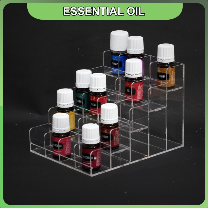 

Terlaris Rak Botol Essential Oil Model Bertingkat Bahan Acrylic Isi 20