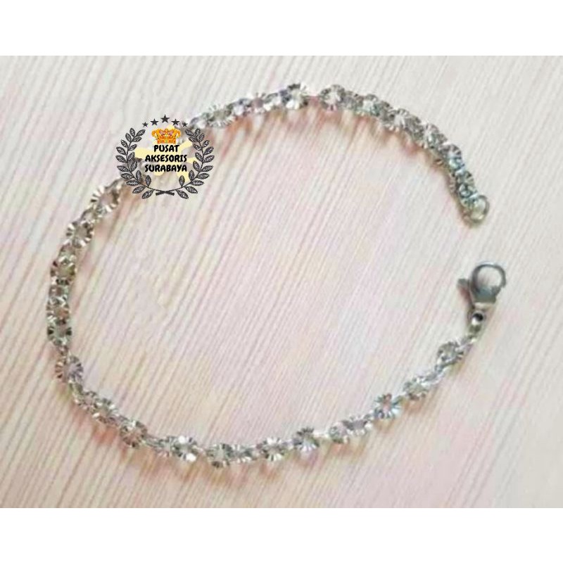 GELANG FASHION TANGAN TITANIUM IMPOR MODEL NURI MOTIF 0.8