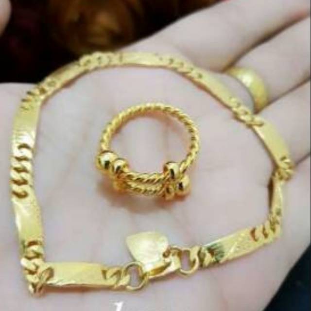 Gelang cincin lapis 24k