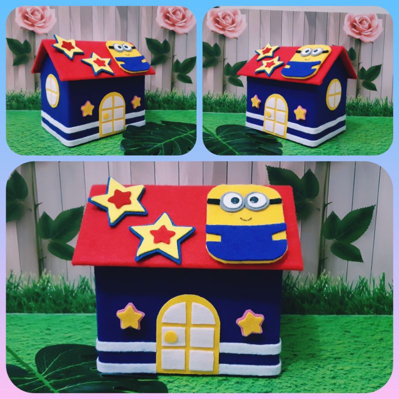 celengan rumah flanel lucu