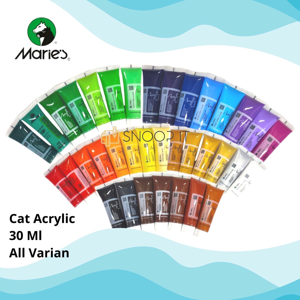 

CAT AKRILIK MARIES ACRYLIC COLOUR 30ML WARNA 36 LENGKAP ALAT MELUKIS – SATUAN SHSNP