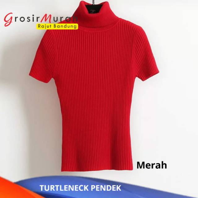 GS022 Sweater Rajut turtleneck Pendek Luvita