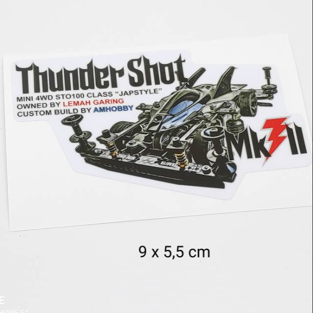 Sticker Kartun Tamiya Mini 4wd Thunder Shot STO