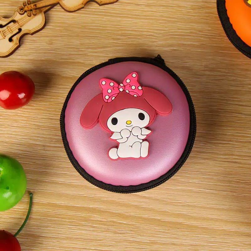 Dompet Tas Penyimpanan Headset Karakter Lucu Bentuk Bulat