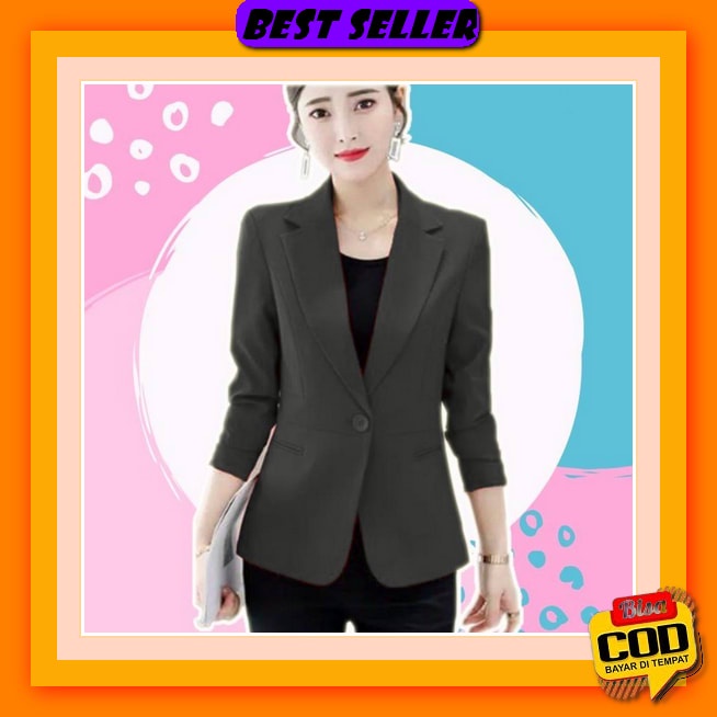 Blazer Wanita Jas Wanita Ready Stock Formal Korea Blaser Cewek Jaket Kerja K3V4 Bahan Tebal Murah El
