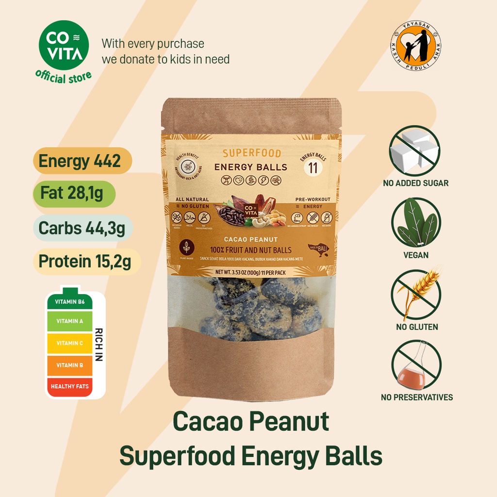 

Covita Healthy Energy Balls - Cacao Peanut