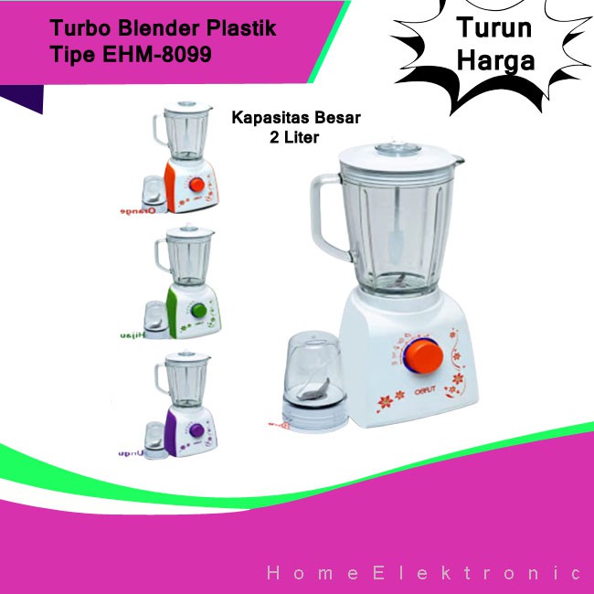 Blender TURBO Belender Plastik 2 Liter EHM-8099 /EHM8099 / EHM 8099 FREE BUBBLEWRAP