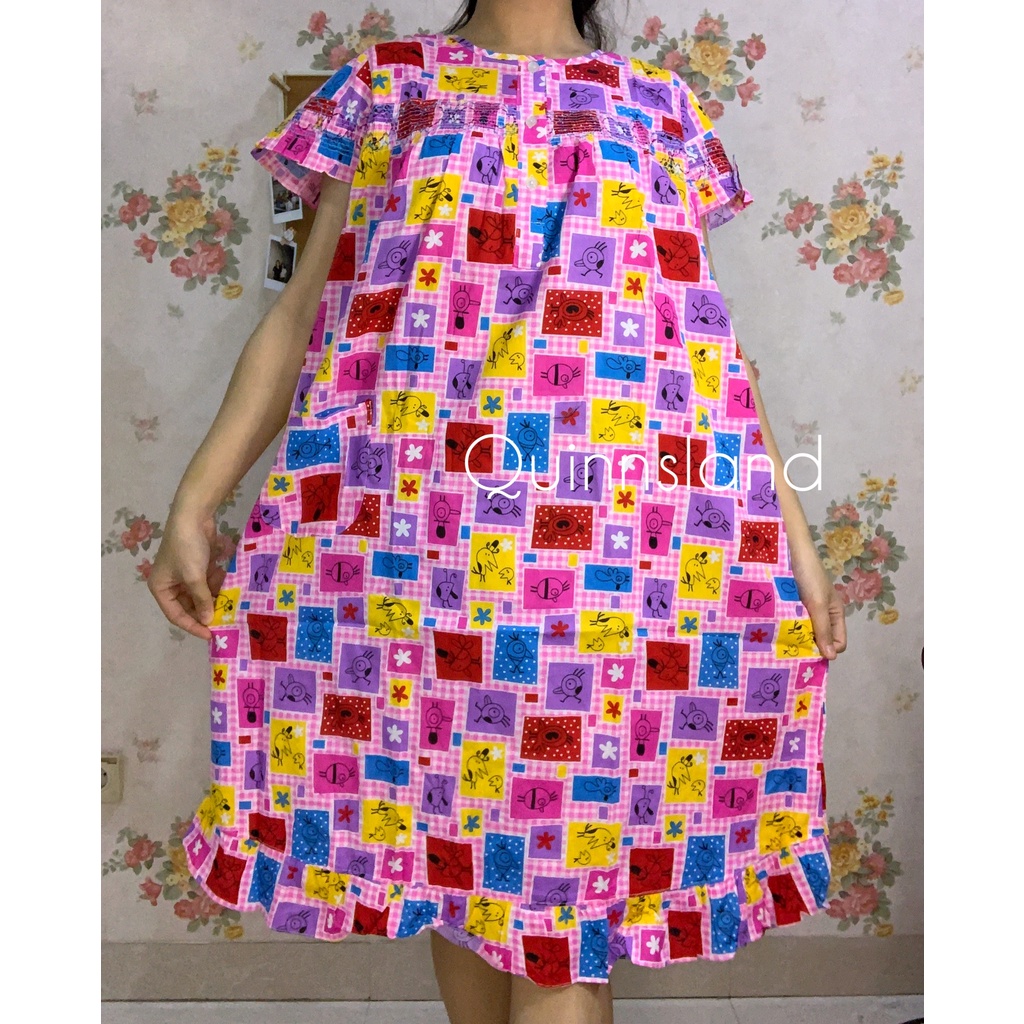 Daster Smoke Merlin Motif Animasi Cantik