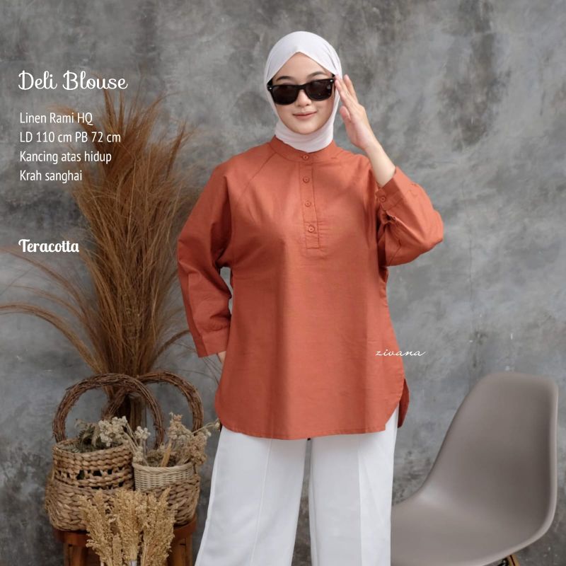 Deli Blouse Linen Rami LD ±110cm //JF5456