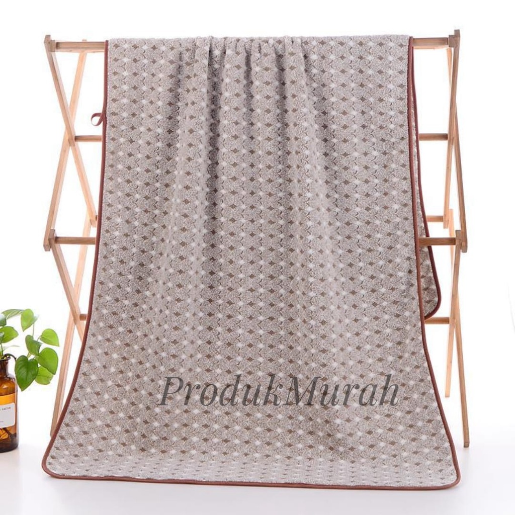 Handuk mandi bulu 70cmx140cm / handuk dewasa / pastel salur besar daya serap tinggi dan lembut