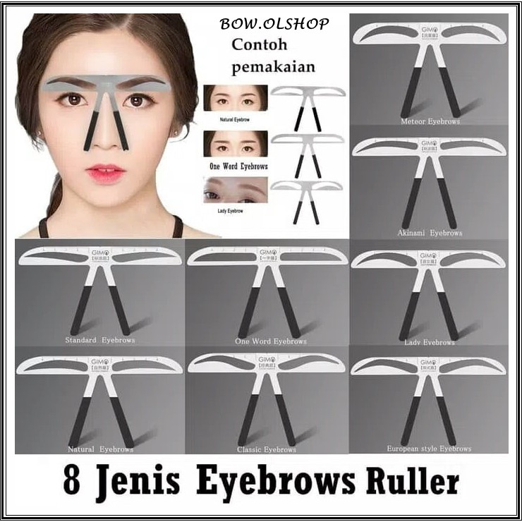 (BOW) Penggaris Cetakan Sulam Alis/Pembentuk Alis Permanen Eyebrow Ruler