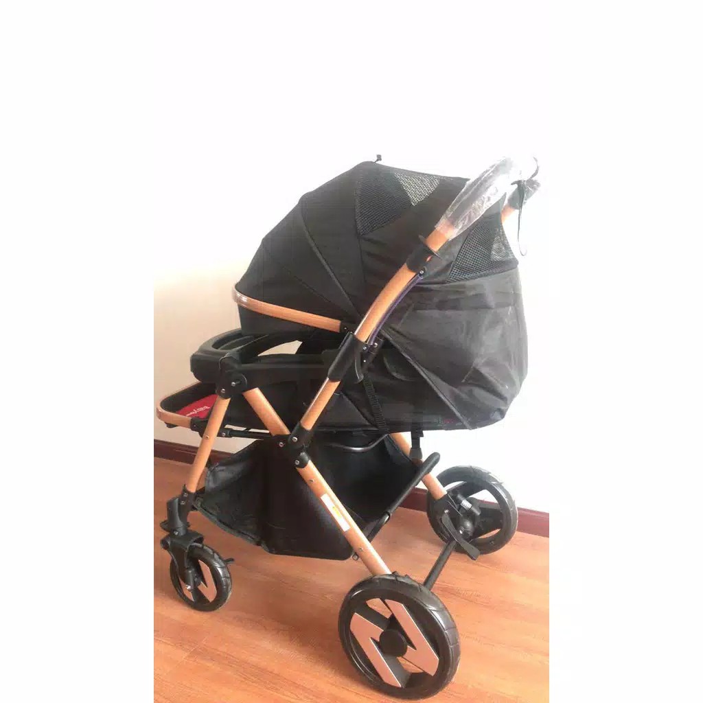 Kereta Bayi dorong Stroller Bayi Original Wonfus Stroler Baby Alat Bantu Bawa Bayi New Dorongan Anak-BABYBILLS 898 HITAM