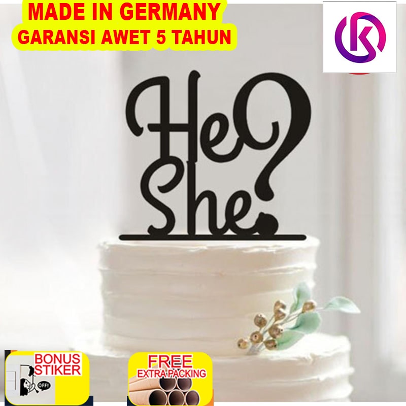 

Promo Topper Baby Shower Akrilik | Topper He or She | Cake Topper Akrilik
