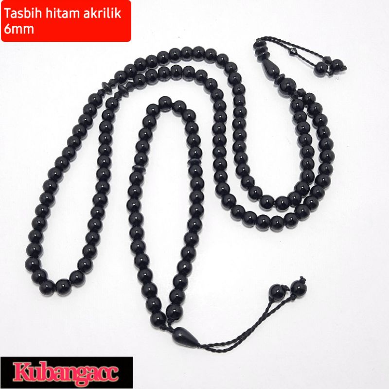 Tasbih.Kalung Dan Gelang Tasbih Hitam Akrilik 6mm Tasbih 99 Tasbih 33 Kalung Gelang pria wanita