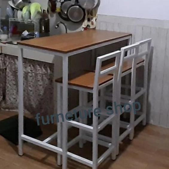 Meja Custom Cafe Kaki Besi 2 Kursi Sender Rendisuhedi