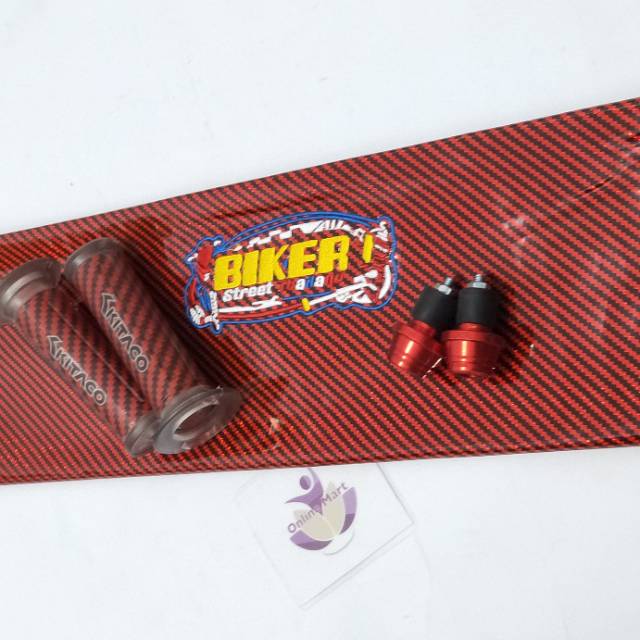 Kulit Jok biker Karbon Plus Handgrip Karbon Kitaco Plus Jalu stang CNC