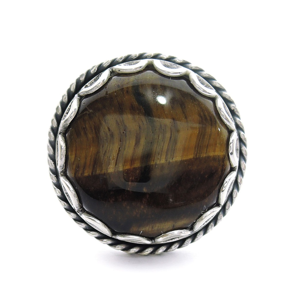 Cincin Perak Batu Tiger Eye / Cincin Perak Cewek Batu Tiger Eye