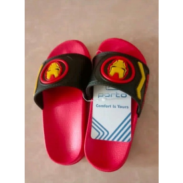 Sandal Anak Selop Iron Man Porto/Oricon Uk 24-35 Empuk Nyaman di kaki