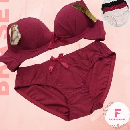 ✬ FifthSeason Bra Set + CD Bra Tanpa Kawat 32A-38A Pakaian Dalam Wanita Satu Set Bra FS807 ►