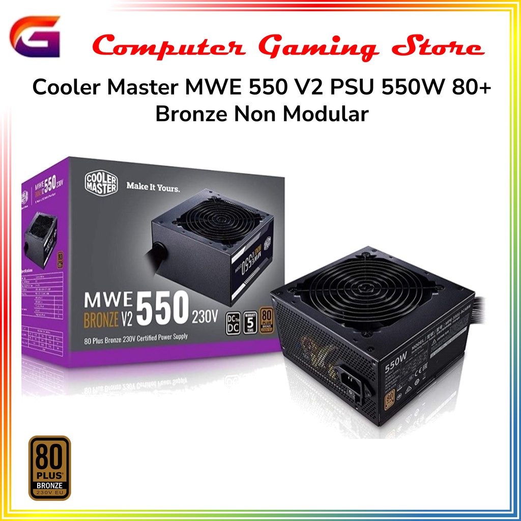 Cooler Master MWE 550 V2 PSU 550W 80+ Bronze Non Modular - PSU