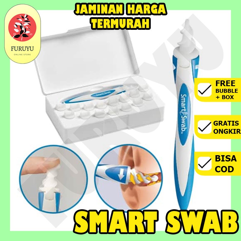 Smart Swab Pembersih Kotoran Telinga Cotton Bud Waxvac Ear Cleaner Removal Karet Lembut Gulung Putar