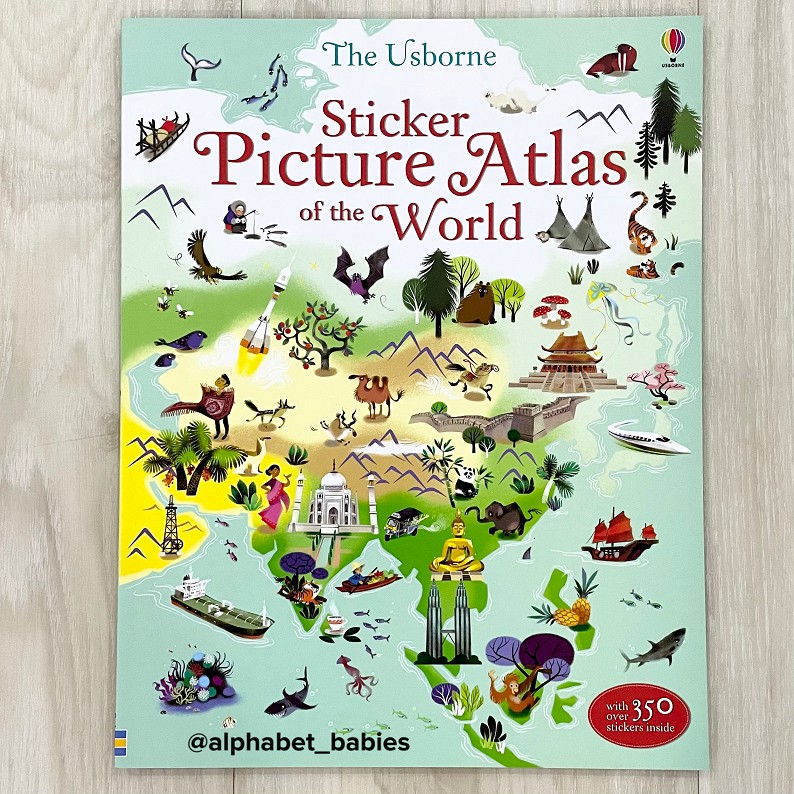 Usborne Sticker Picture Atlas of the World (with over 350 stickers)