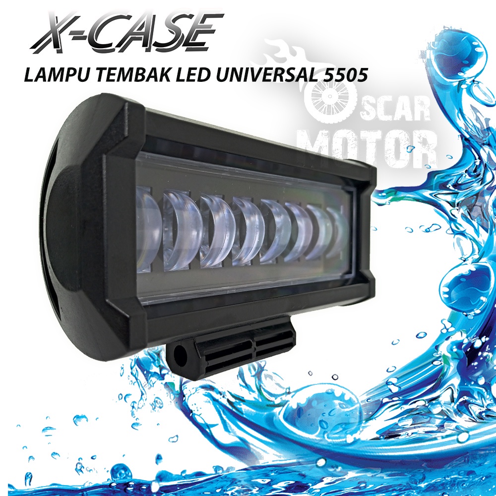 LAMPU SOROT TEMBAK CREE UNIVERSAL LED LENSA 8 MATA BAR FLASH AND STAY motor