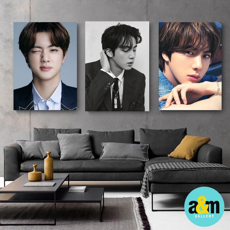 Poster Kayu JIN BTS BANGTAN BOY Hiasan Dinding Kamar K-POP I Pajangan Dinding Kamar K-POP Wall Decor Kamar - A&amp;M