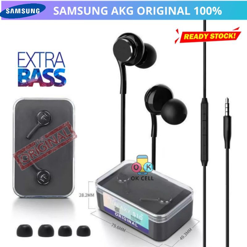 Headset Samsung S10 / S9 / S8 / Note 10 Handsfree AKG Original Earphone Asli Ori Full Bass