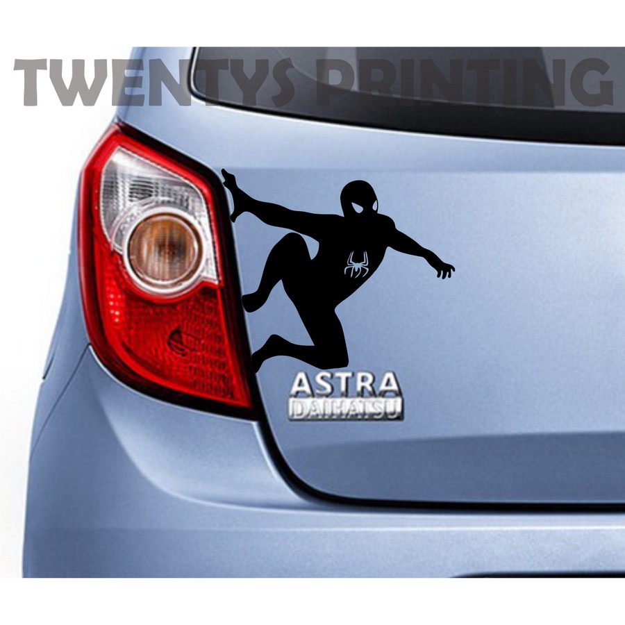 STIKER MOBIL SPIDERMAN STIKER BODY MOBIL CUTTING STICKER STIKER MOBIL AYLA AGYA AVANZA XENIA CALYA S