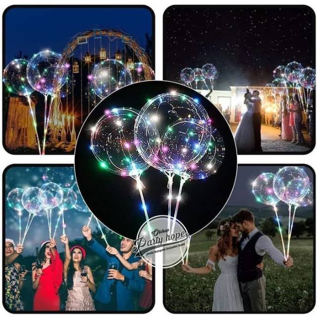 Balon led stik pvc baterai / balon pvc led / balon pvc transparan / balon lampu