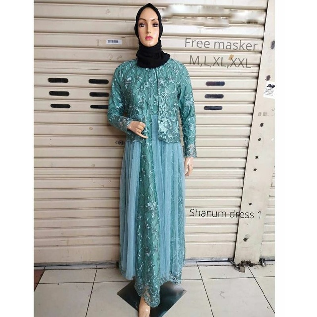 (realpict)gamis shanum gamis pesta mewah gamis kondangan lamaran tunangan