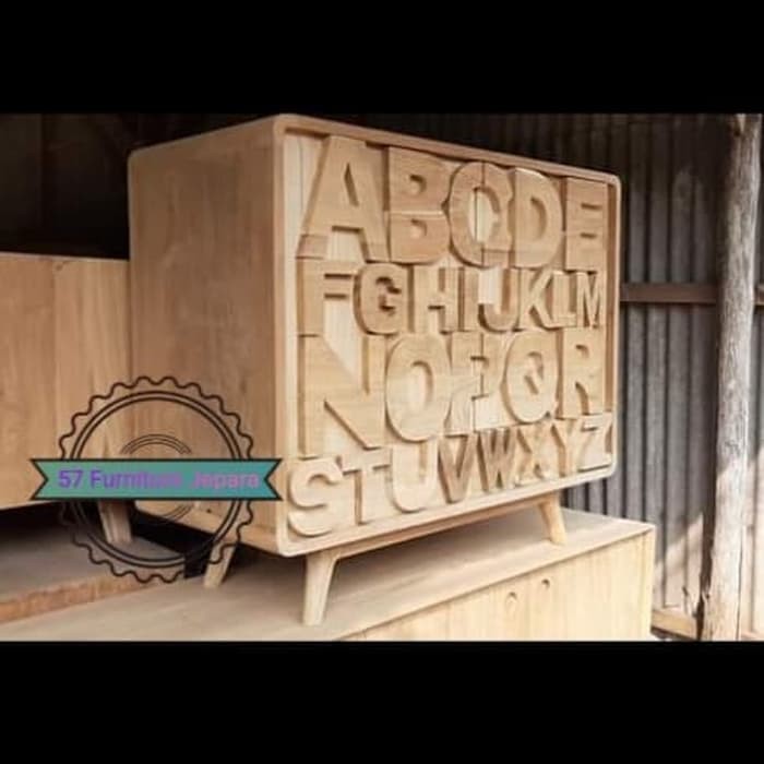 Nakas retro jati mentahan bedside table