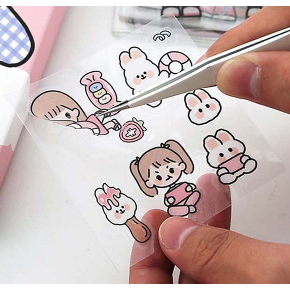 

Stiker Transparan 2D Aesthetic DIY Buku Diary / Stiker 3D Tumbler/ Stiker Dekor / Stiker HP Laptop / Stiker Fancy